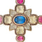 Pendentif Pendentif croix en or rose, citrines, tourmalines et tanzanite. 58 Facettes 31139