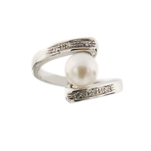 Bague 55 Bague perle diamants 58 Facettes 27203