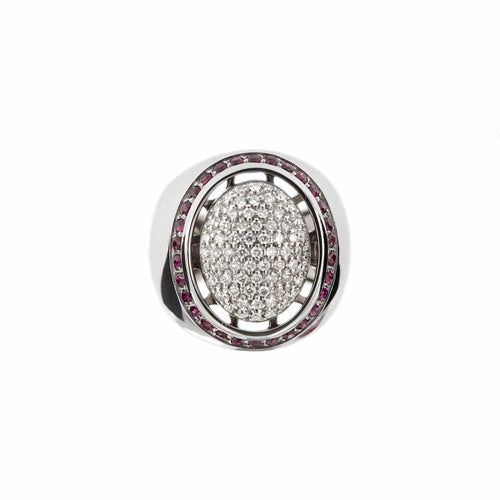 Bague 48 Bague Chevalière diamants et rubis 58 Facettes 31149
