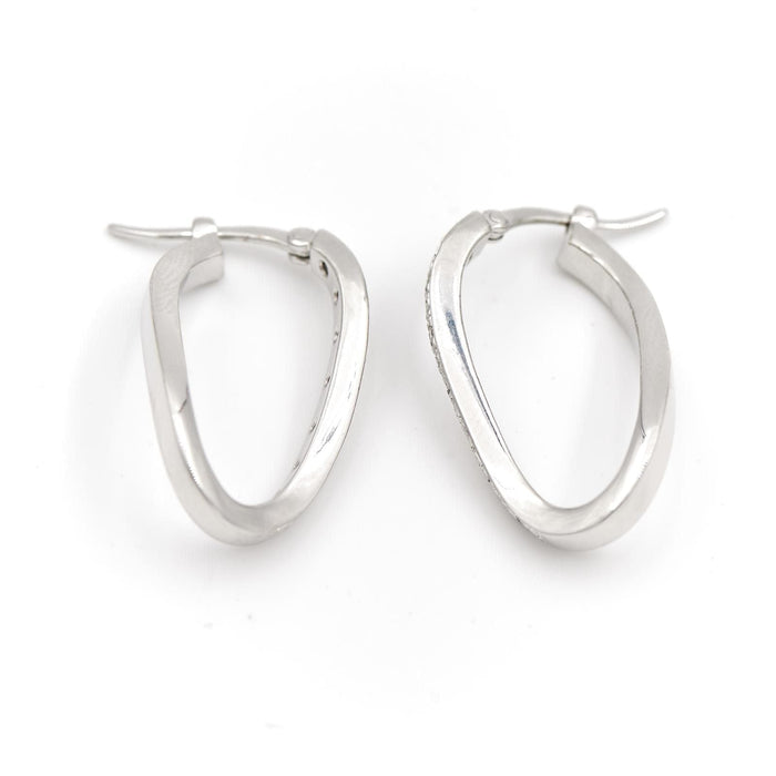 Boucles d'oreilles Boucles d'oreilles Créoles Or blanc  Diamant 58 Facettes 1696392CN