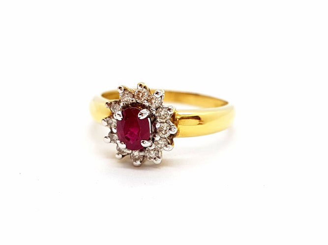 Bague 56 Bague Or jaune Rubis 58 Facettes 06332CD