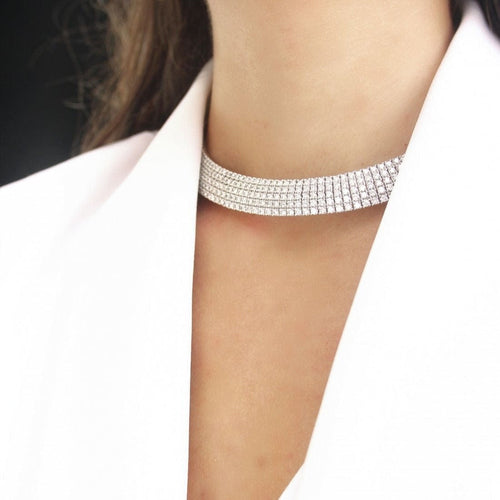 Collier Collier or gris diamants 58 Facettes 63700090