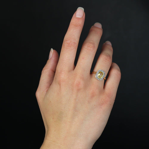 Bague 52 Bague saphir jaune et diamants ancienne 58 Facettes 23-262