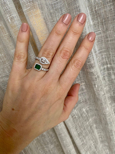 Bague Bague Diamants Emeraude 58 Facettes