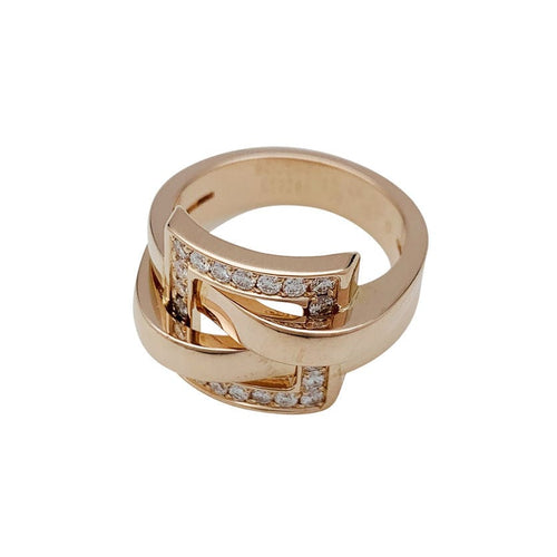 Bague 49 Bague Boucheron, "Déchaîné", or rose, diamants. 58 Facettes 30718