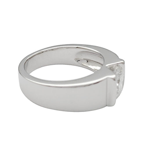Bague 52 Solitaire en or blanc, diamant 1,14 carats. 58 Facettes 32053
