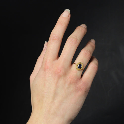 Bague 50 Bague ancienne saphir et sa couronne feuillagée 58 Facettes 23-277