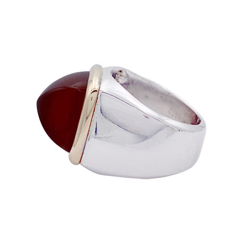 Bague 52 Bague Fred, "Pain de Sucre", deux ors, cornaline. 58 Facettes 32760