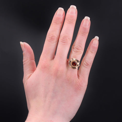 Bague 53 Bague grenat spessartite et or rétro 58 Facettes 23-007