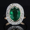 Bague 53 Bague ancienne émeraude diamants ovale 58 Facettes 22-065
