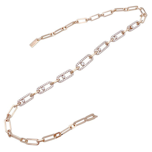 Collier Collier Messika, "Choker Move Link Multi", or rose, diamants. 58 Facettes 32646