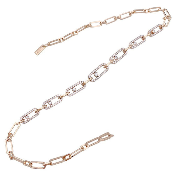 Collier Collier Messika, "Choker Move Link Multi", or rose, diamants. 58 Facettes 32646