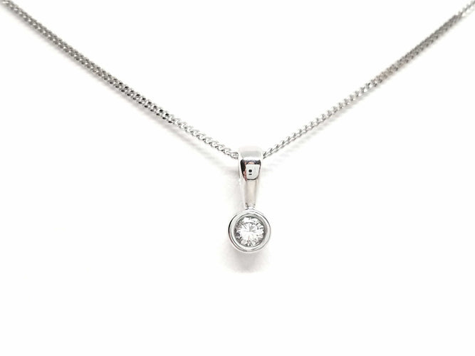 Collier Collier Chaîne + pendentif Or blanc Diamant 58 Facettes 06594CD