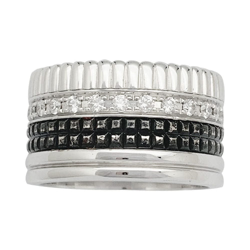 Bague 53 Bague Boucheron, "Quatre Black Edition Large", en or blanc, diamants. 58 Facettes 31802