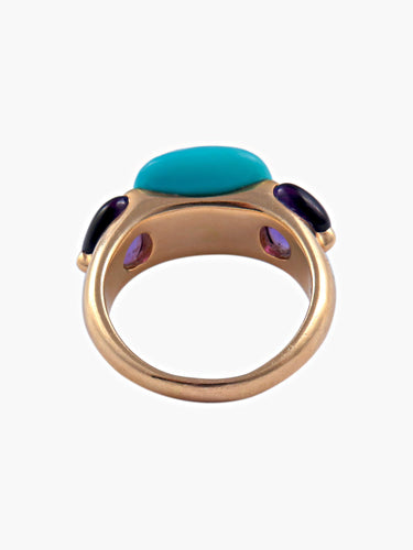 Bague Bague Pomellato Capri Turquoise Améthystes 58 Facettes