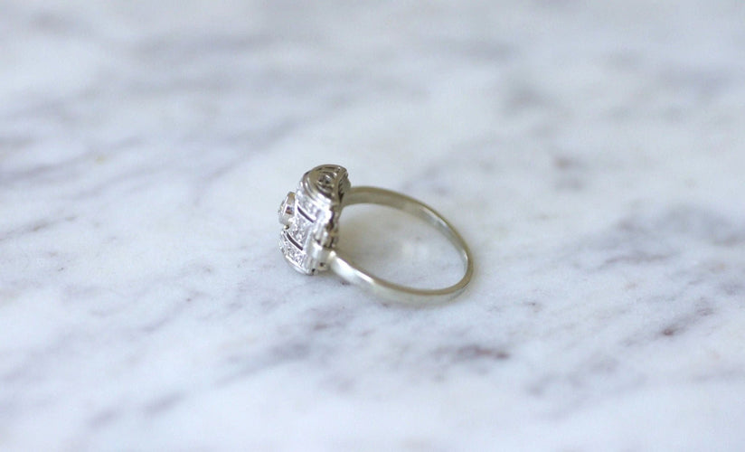Bague 58 Bague dôme Art Déco diamants 58 Facettes