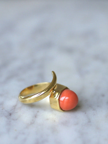 Bague Bague clou or et corail 58 Facettes