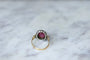Bague 53 Bague marguerite Or jaune Argent Rubis birman Diamants 58 Facettes