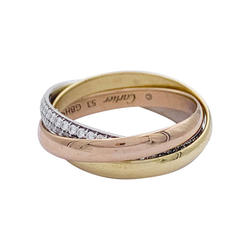 Bague 48 Bague Cartier, "Trinity", 3 ors, diamants. 58 Facettes 32462