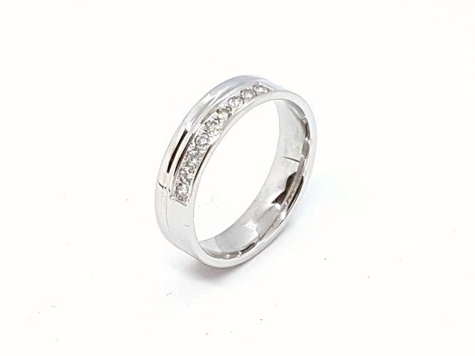 Bague 56 Bague Or blanc Diamant 58 Facettes 06273CD