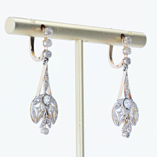 Boucles d'oreilles Boucles d'oreilles anciennes diamants Belle époque 58 Facettes 22-254