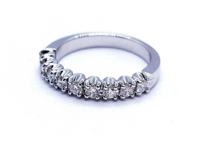 Bague 53 Bague Demie alliance Or blanc Diamant 58 Facettes 578775RV