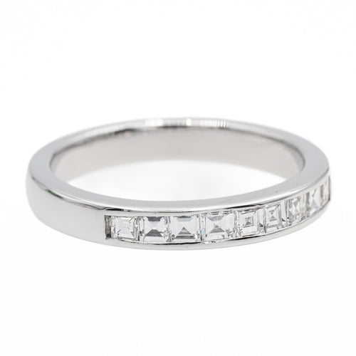 Bague 51.5 Bague Demi alliance Or blanc Diamant 58 Facettes 2618254CN