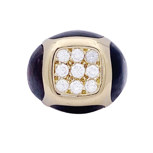 Bague 52 Bague Boucheron, "Chevalière", or jaune, bois et diamants. 58 Facettes 33173