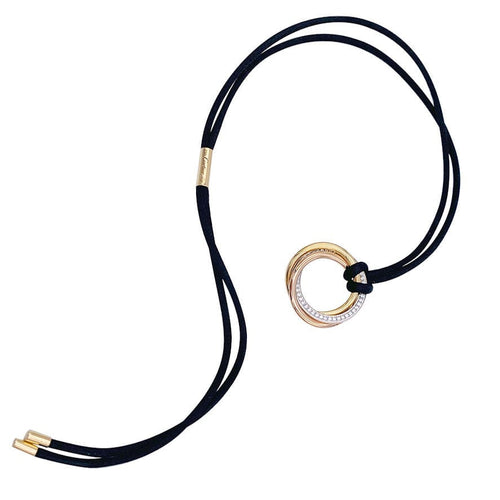 Collier Collier Cartier, "Trinity", trois ors, diamants. 58 Facettes 32388