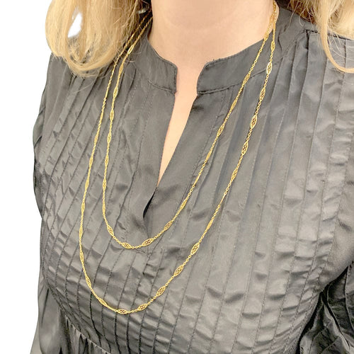 Collier Sautoir filigrane en or jaune 58 Facettes 32249