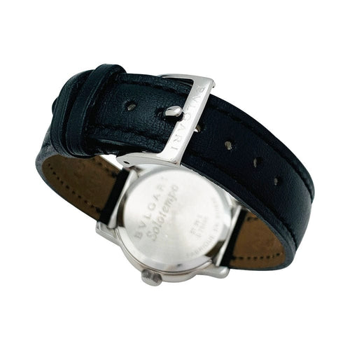Montre Montre Bulgari "Solotempo" en acier, cuir. 58 Facettes 31044