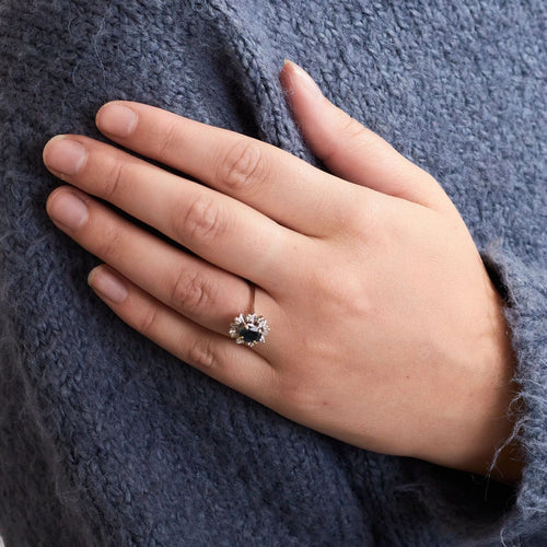 Bague 54 BAGUE MARGUERITE SAPHIR DIAMANTS 58 Facettes BO/230042