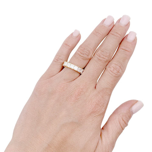 Bague 51 Alliance tour complet diamants princesse. 58 Facettes 32787