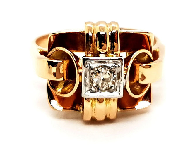 Bague 50 Bague Art déco Or jaune Diamant 58 Facettes 1732355CN