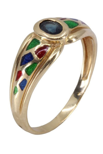 Bague 53 BAGUE MODERNE SAPHIR ÉMAIL 58 Facettes 076041
