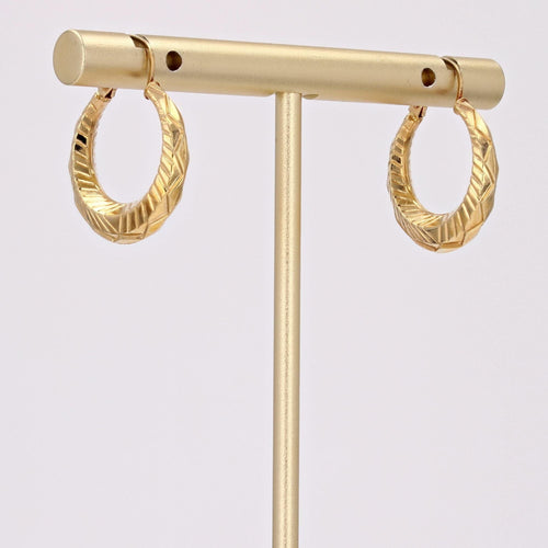 Boucles d'oreilles Boucles d'oreilles créoles or jaune ciselé 58 Facettes CVBO12