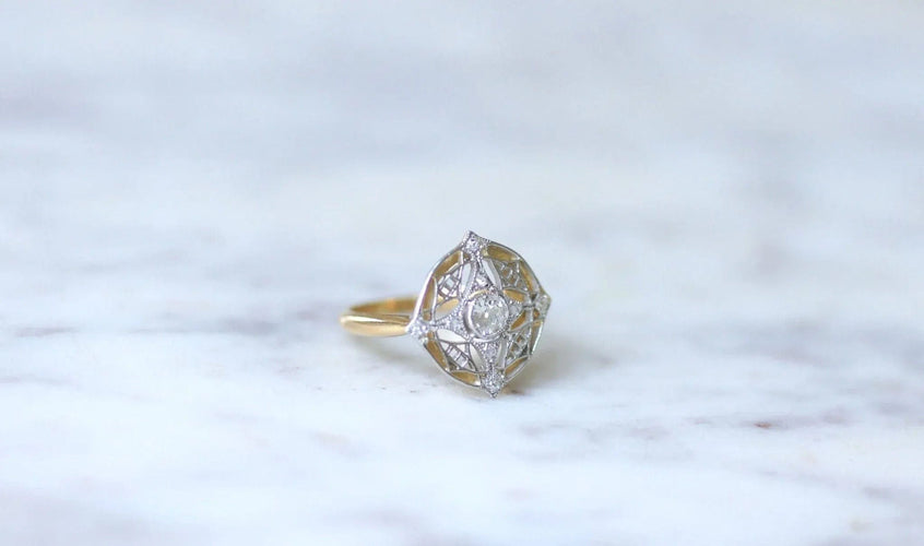 Bague 47 Bague cible diamant Belle Epoque 58 Facettes