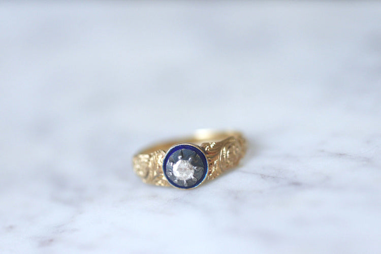 Bague Bague jonc émaillée en or et diamant 58 Facettes