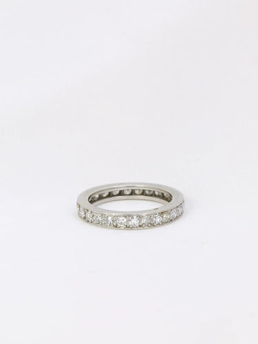 Bague Alliance américaine en platine et diamants 58 Facettes J61