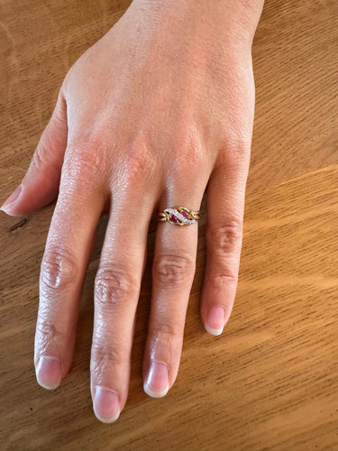 Bague 58.5 Bague or diamants Rubis 58 Facettes