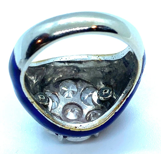 Bague Bague diamants émaillés bleus 58 Facettes