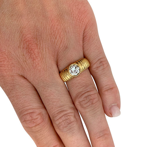 Bague 56 Bague diamant 1,01 carat en or jaune. 58 Facettes 31299