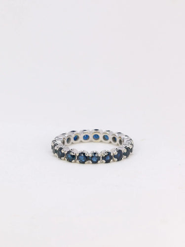 Bague Alliance américaine vintge saphirs 58 Facettes J45