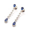 Boucles d'oreilles Pendants d'oreilles saphirs poire diamants or blanc 58 Facettes