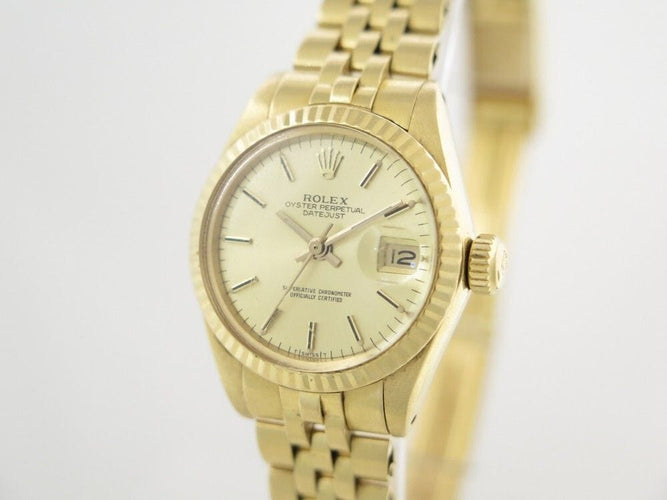 Montre vintage montre ROLEX 6917 lady datejust 26 mm or 18k automatique 58 Facettes 229728