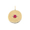 Pendentif Médaille martelée rubis or jaune 58 Facettes