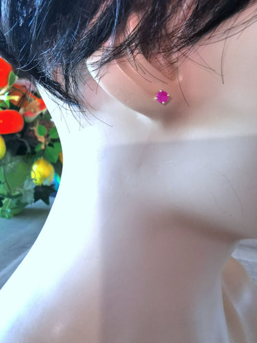 Boucles d'oreilles Boucles d'oreilles puces Rubis 58 Facettes AA 1524