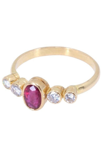 Bague BAGUE MODERNE RUBIS ET DIAMANTS 58 Facettes 066871