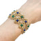 Bracelet Bracelet fleurettes en or jaune, chrysoprases et lapis lazuli. 58 Facettes 31843