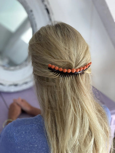 Accessoire Peigne à cheveux ancien, diadème de mariage, écaille de tortue et corail 58 Facettes